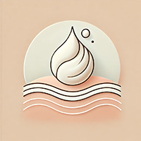 Emollient skincare icon illustrating a nourishing cream droplet resting on soft skin layers, representing moisture sealing and barrier protection in ORY Skincare formulations.