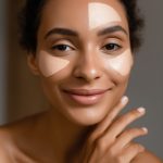 Woman with combination skin applying moisturizer to T-zone and cheeks — ORY Skincare balancing botanical skincare for combination skin.