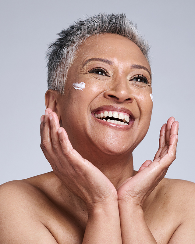 Customized mature skincare routine with anti-aging botanicals, hydrating actives, and personalized ORY Skincare formulation.