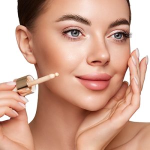 Woman applying hydrating facial serum — lightweight nourishing serum for normal skin by ORY Skincare.